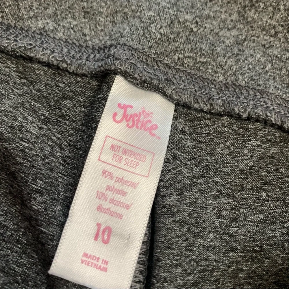 Justice gray stretchy leggings size 10